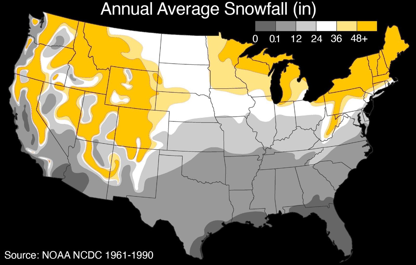 Annual Snowfall Map